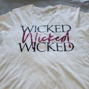 Victoria's Secret White and Black Graphic Tee